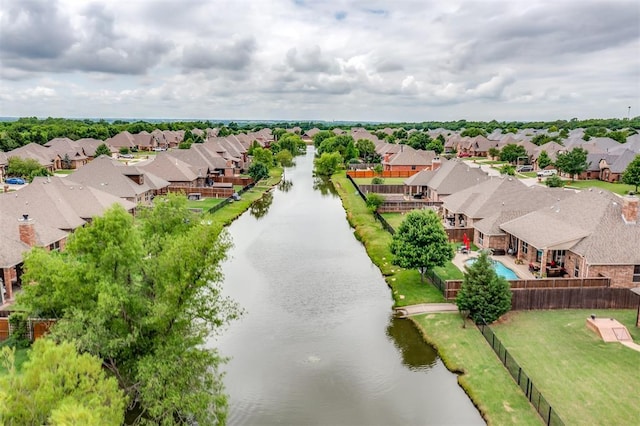 328 SW 175th Ter, Oklahoma City, OK 73170 - aerial perspective of suburban area featuring a nearby body of water and a pool