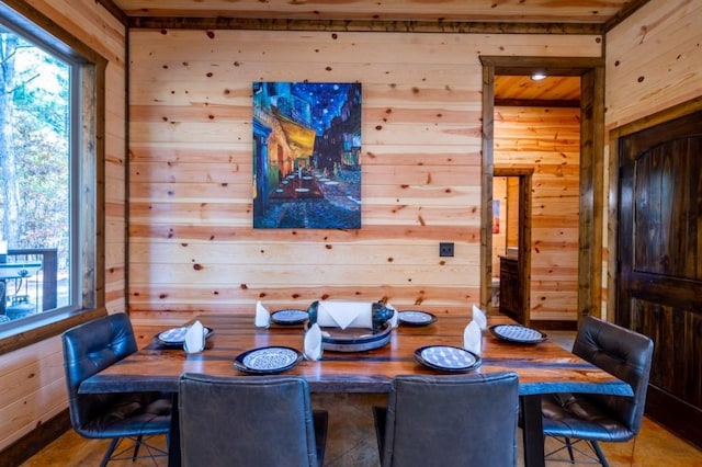59 Sweet Elm, Broken Bow, OK 74728 - dining area featuring wood walls