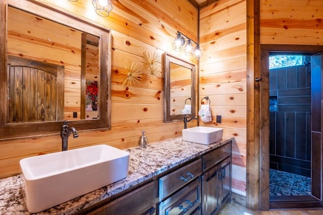 59 Sweet Elm, Broken Bow, OK 74728 - full bath featuring wood walls and double vanity