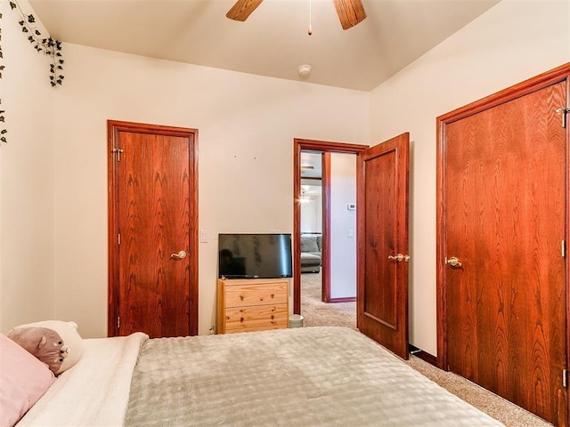 16441 Roserock Cir, Choctaw, OK 73020 - bedroom with carpet flooring, a ceiling fan, and baseboards