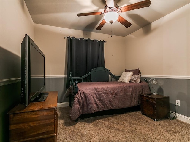 15508 Homecoming Dr, Edmond, OK 73013 - bedroom with carpet, baseboards, and ceiling fan