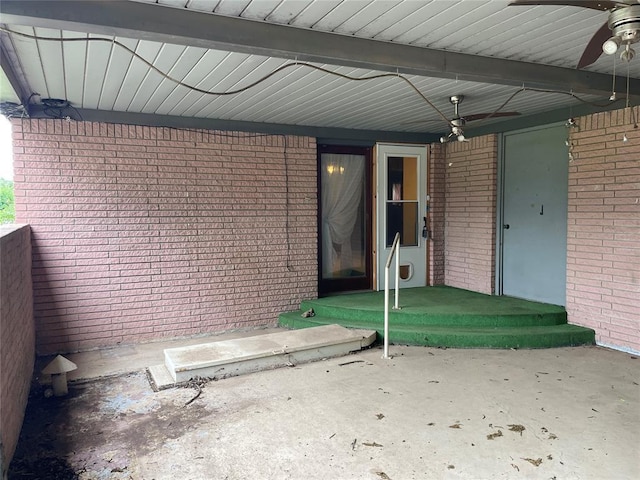 403 NW 3rd St, Minco, OK 73059 - view of patio / terrace with a ceiling fan