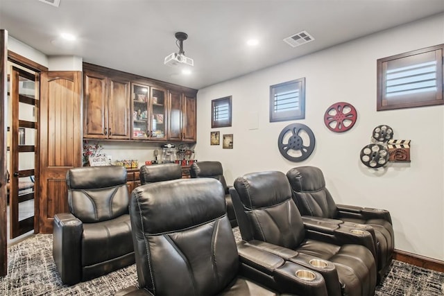 5813 Tiger Stone Dr, Mustang, OK 73064 - home theater room with recessed lighting and wood finished floors