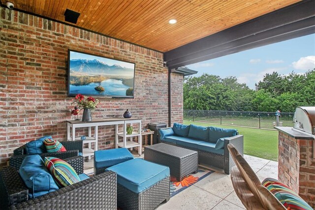 5813 Tiger Stone Dr, Mustang, OK 73064 - view of patio / terrace featuring outdoor lounge area