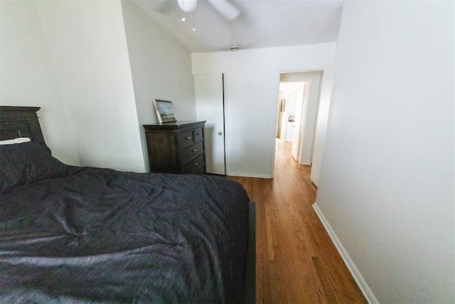 2616 NW 33rd St, Oklahoma City, OK 73112 - bedroom featuring wood finished floors, baseboards, and ceiling fan