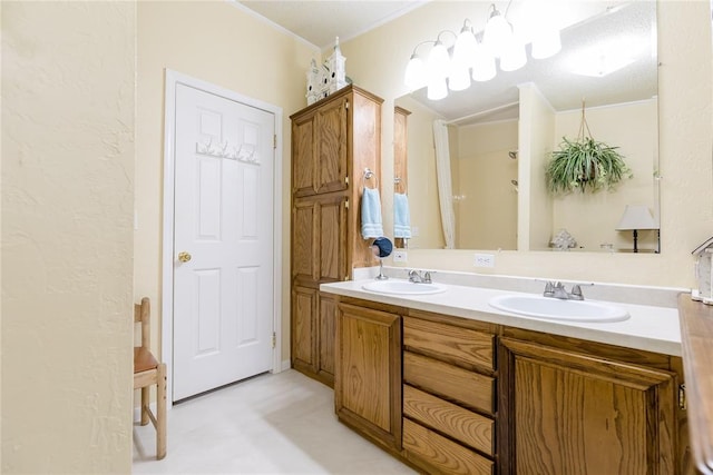 711 Sisson Ave, Sayre, OK 73662 - bathroom with double vanity and crown molding