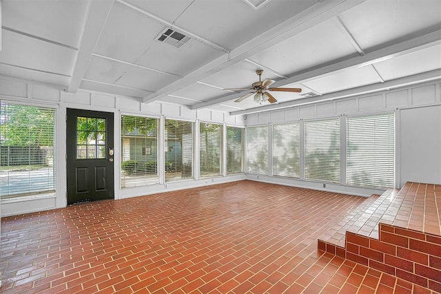 1016 E Cypress St, Altus, OK 73521 - unfurnished sunroom with beamed ceiling