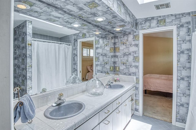 3605 Hampton Ct, Norman, OK 73072 - full bathroom featuring ensuite bath, tile patterned flooring, and double vanity