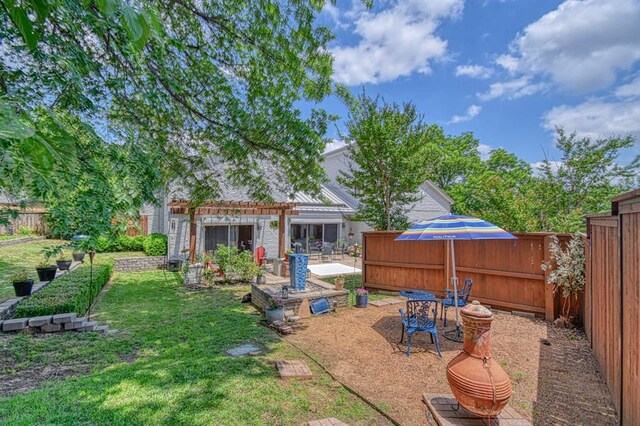 3605 Hampton Ct, Norman, OK 73072 - view of yard with a garden, a pergola, and a patio