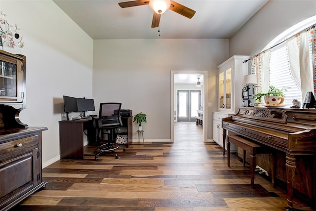 13131 SW 15th St, Yukon, OK 73099 - office with ceiling fan, wood finished floors, and baseboards