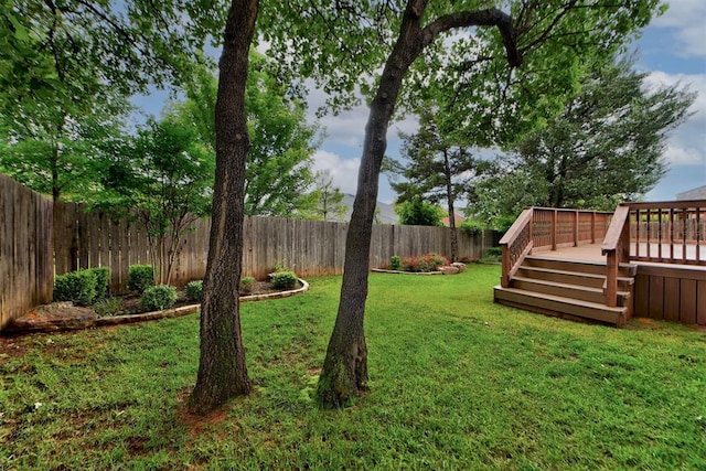 1440 Station St, Edmond, OK 73034 - view of yard with a wooden deck