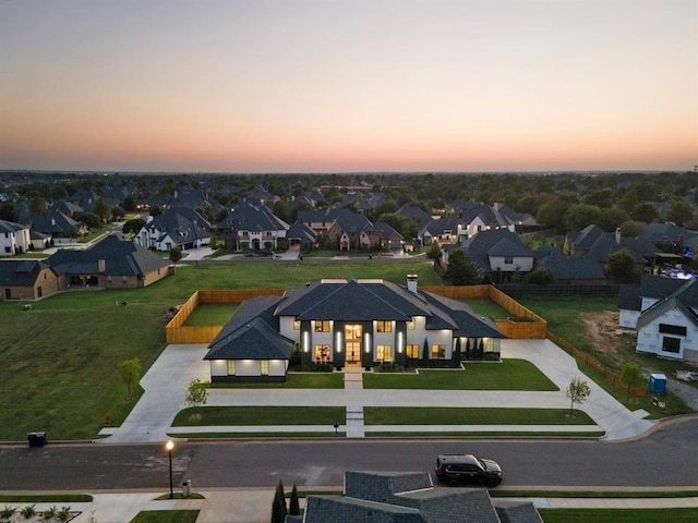 12901 Rivendell Dr, Oklahoma City, OK 73170 - aerial view at dusk of a residential view