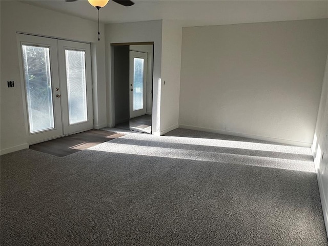 1808 Doris Ave, Tuttle, OK 73089 - unfurnished room with french doors, carpet flooring, and ceiling fan
