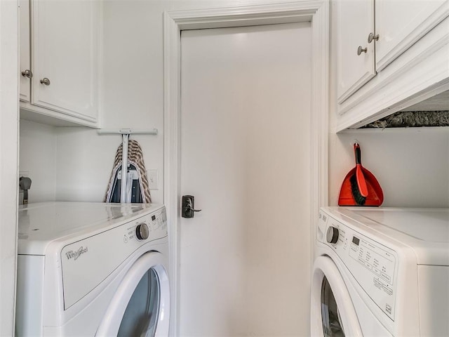 808 Robin Hill Rd, Edmond, OK 73003 - washroom with washing machine and dryer and cabinet space