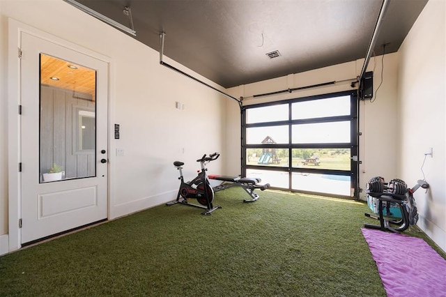16000 N Hogback Rd, Luther, OK 73054 - workout room with carpet and baseboards
