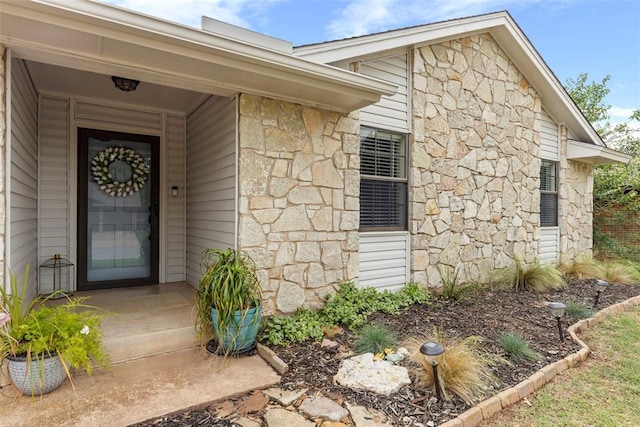 2016 Castle Rock, Edmond, OK 73003 - entrance to property with stone siding