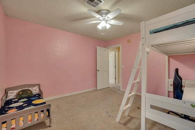 3224 Peacock Ln, Altus, OK 73521 - carpeted bedroom featuring baseboards, an office area, and ceiling fan