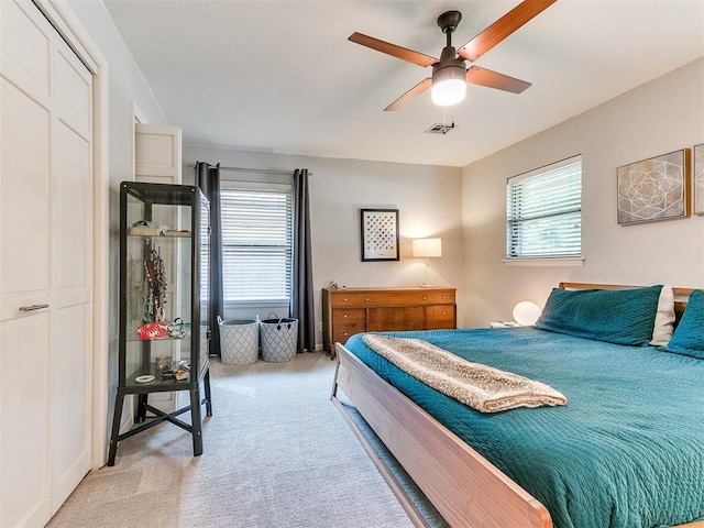 203 N Sherry Ave, Norman, OK 73069 - bedroom with carpet and ceiling fan