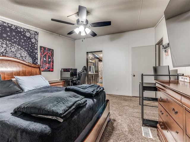 14417 Longhorn Dr, Jones, OK 73049 - bedroom featuring carpet floors and a ceiling fan