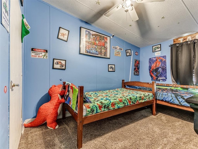 14417 Longhorn Dr, Jones, OK 73049 - bedroom with carpet floors and a ceiling fan