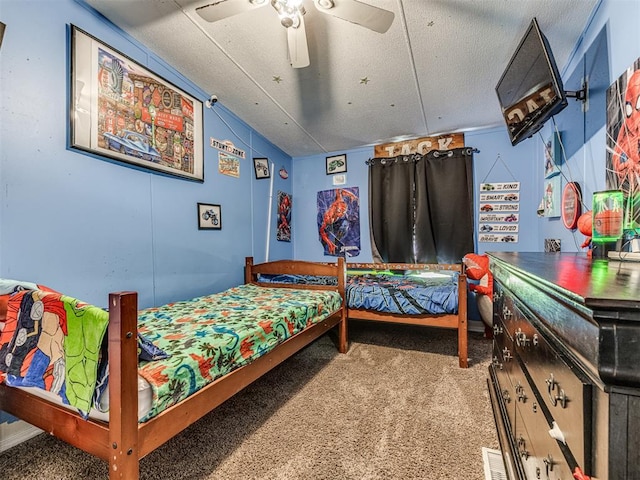 14417 Longhorn Dr, Jones, OK 73049 - carpeted bedroom with a ceiling fan