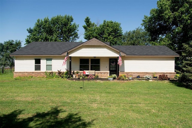 2401 Davis Rd, Guthrie, OK 73044 - view of front of property featuring brick siding, a front yard, and a porch