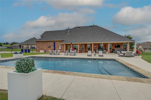 14220 SE 76th Pl, Oklahoma City, OK 73150 - view of swimming pool with a patio