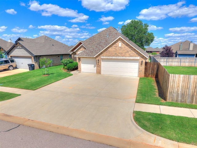 3424 Lakeside Dr, Moore, OK 73160 - traditional-style house with brick siding, an attached garage, driveway, and roof with shingles