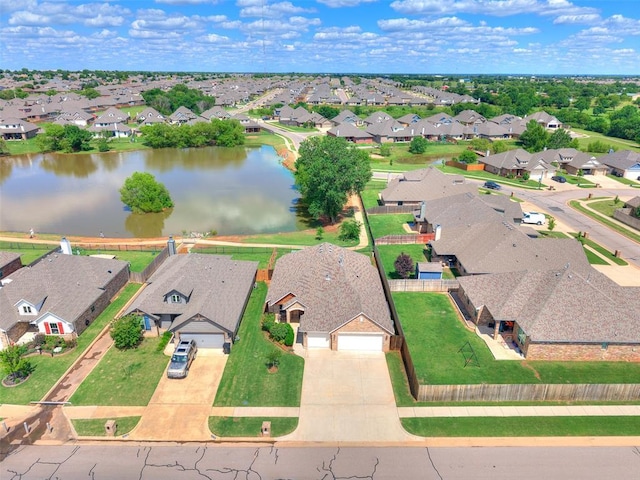 3424 Lakeside Dr, Moore, OK 73160 - aerial perspective of suburban area featuring a large body of water