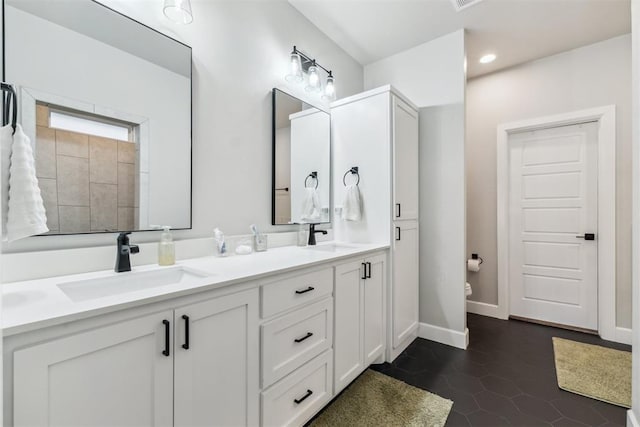 124 W 5th St, Arcadia, OK 73007 - full bath featuring double vanity and recessed lighting