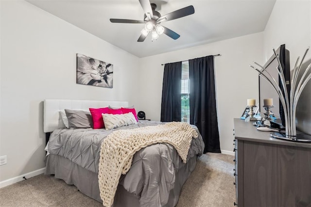124 W 5th St, Arcadia, OK 73007 - bedroom featuring light colored carpet and ceiling fan