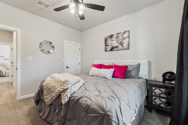 124 W 5th St, Arcadia, OK 73007 - bedroom with carpet and ceiling fan