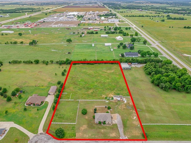 3501 Shell Ln, Yukon, OK 73099 - aerial view of sparsely populated area with property boundaries highlighted