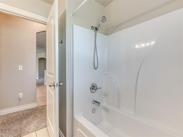 1861 Debbie Dr, Guthrie, OK 73044 - full bathroom with tile patterned floors, shower / tub combination, and baseboards