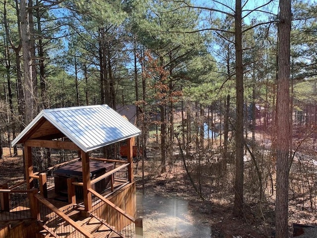193 Pine Forest Trl, Broken Bow, OK 74728 - exterior space featuring a gazebo and a wooden deck