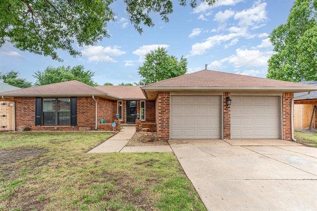 2232 Butternut Pl, Edmond, OK 73013 - ranch-style home with brick siding, a shingled roof, and a garage