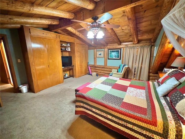 10813 S Peggy Lou Dr, Oklahoma City, OK 73165 - bedroom featuring wooden ceiling and carpet floors