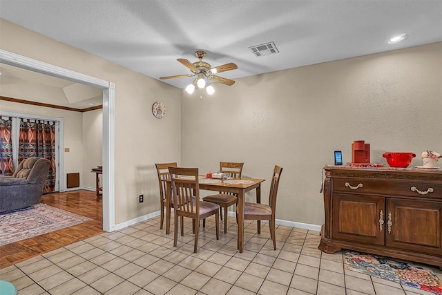 409 Pheasant Cir, Altus, OK 73521 - dining space with a ceiling fan and baseboards