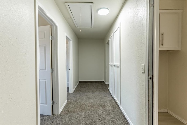 1422 SW 96th St, Oklahoma City, OK 73159 - corridor featuring attic access, carpet, and baseboards