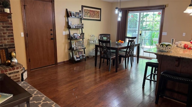 339770 E 1040th Cir, Meeker, OK 74855 - dining area featuring dark wood finished floors and healthy amount of natural light