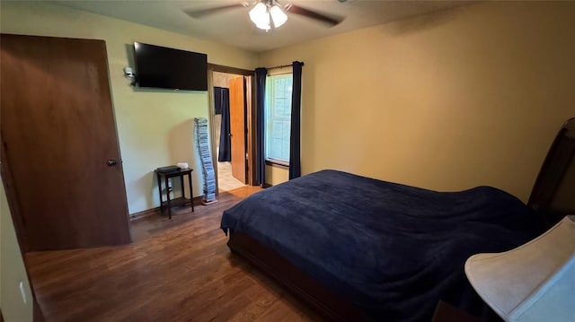 339770 E 1040th Cir, Meeker, OK 74855 - bedroom featuring wood finished floors, baseboards, and ceiling fan