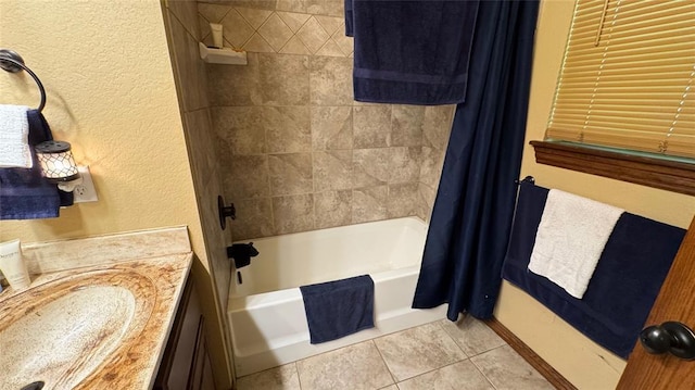 339770 E 1040th Cir, Meeker, OK 74855 - full bath with tile patterned floors, shower / bath combo with shower curtain, and vanity