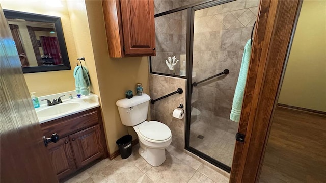 339770 E 1040th Cir, Meeker, OK 74855 - bathroom featuring toilet, a shower stall, and vanity