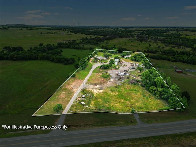 26114 State Highway 19, Cyril, OK 73029 - aerial view of sparsely populated area featuring property parcel outlined