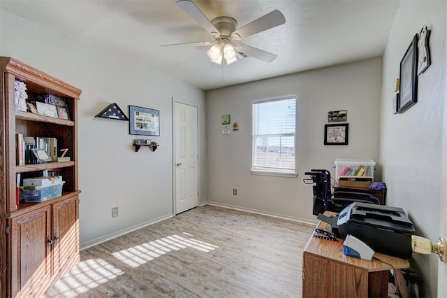 122 Cotton Tail Dr, Shawnee, OK 74804 - office space featuring light wood-style flooring and a ceiling fan