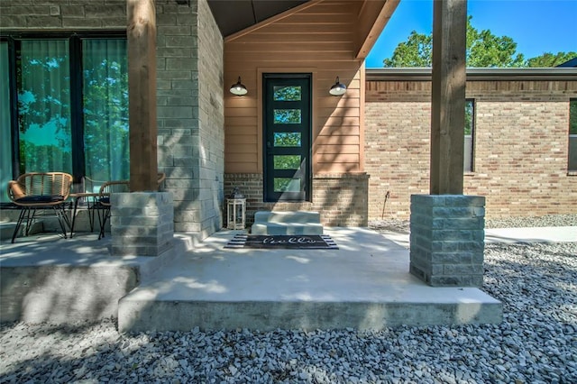 118289 S 4215th Rd, Eufaula, OK 74432 - doorway to property with brick siding