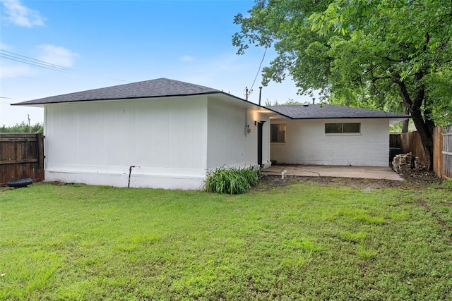 444 NW 86th St, Oklahoma City, OK 73114 - back of property with a patio area, brick siding, and a shingled roof