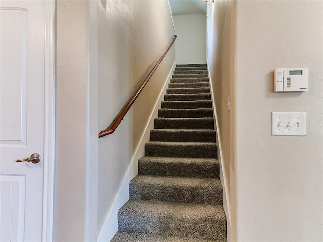 9708 Squire Ln, Yukon, OK 73099 - stairs with carpet floors