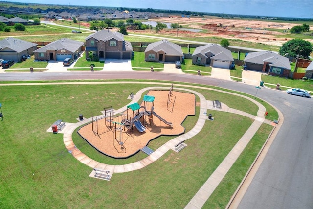 9708 Squire Ln, Yukon, OK 73099 - aerial perspective of suburban area featuring a park