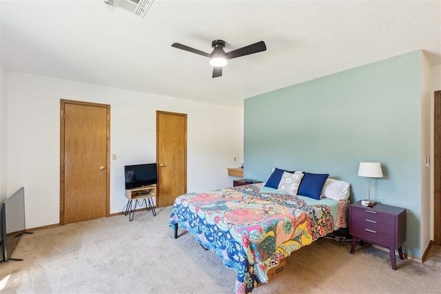 7921 NW 40th St, Bethany, OK 73008 - carpeted bedroom featuring ceiling fan and baseboards